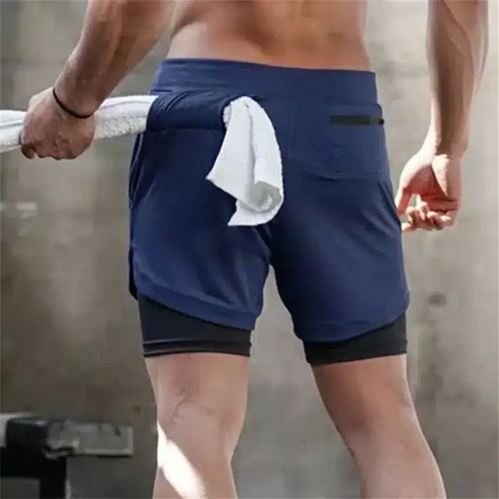 Mens Gym Sports Shorts Jogging Running Breathable Fitness Exercise Double Layer Shirt Hidden-Pocket Casual Camouflage Shorts 3