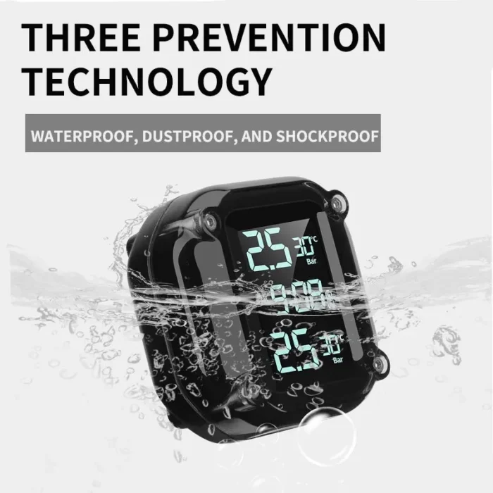 M5 Combination Motorcycle Tire Pressure Monitor Digital Display External Motorcycle Wireless Tire Pressure Detector - Image 2