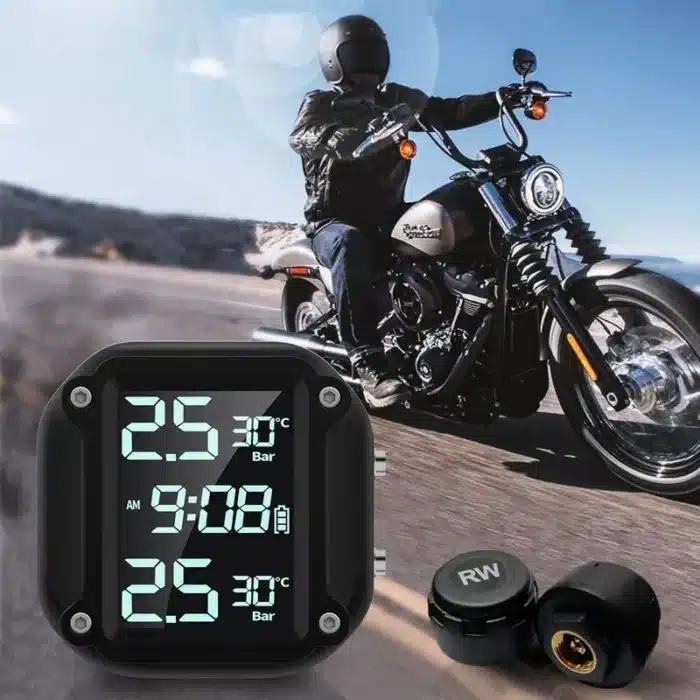 M5 Combination Motorcycle Tire Pressure Monitor Digital Display External Motorcycle Wireless Tire Pressure Detector - Image 5