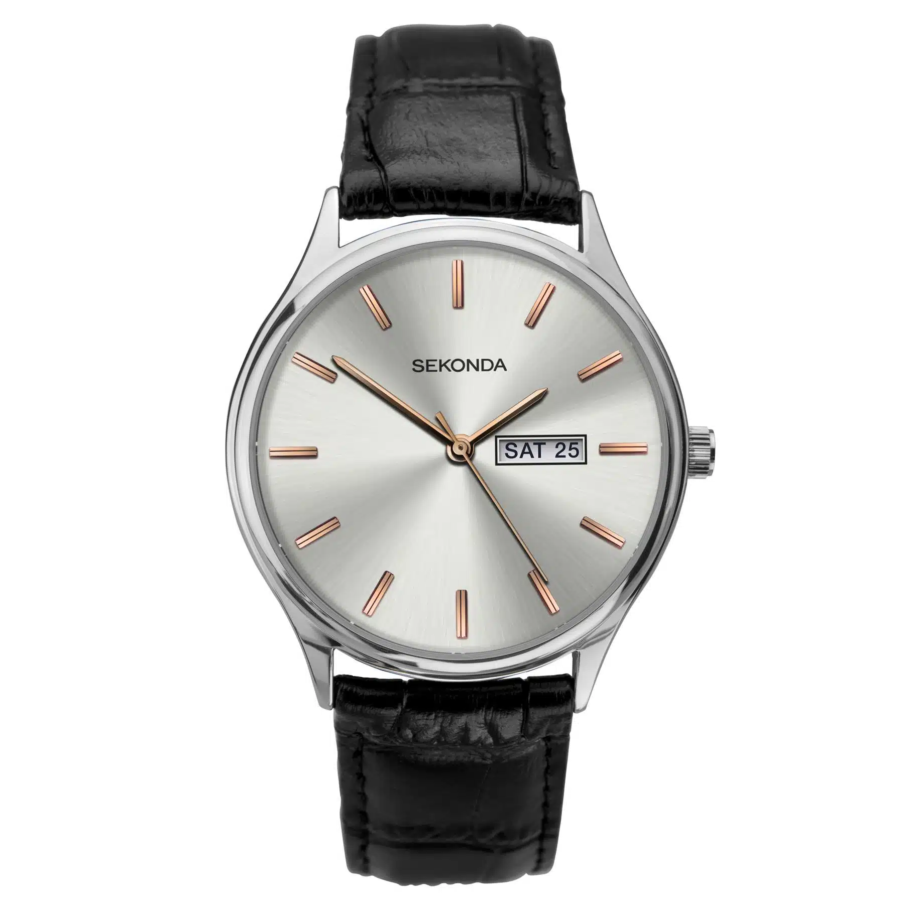 Sekonda Men's Fashion Day Date Leather Strap Watch - 1686 - Image 1